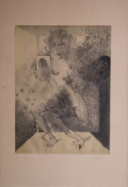 null LJUBA (1934-2016) "La Femme" Etching signed and numbered E.A. XIX/XX. 39 x 29...