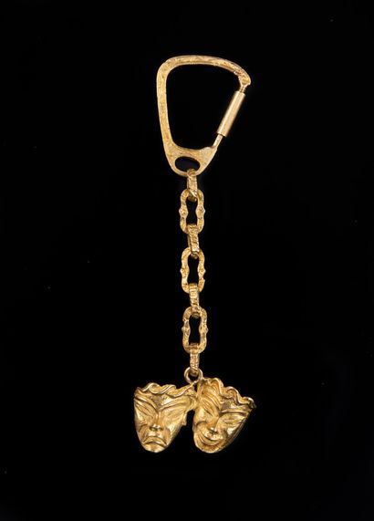 KEY HOLDER in 18 ct gold decorated with 2...
