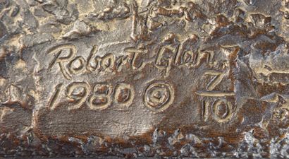 null ROBERT GLEN (1940) "Eléphant" Sculpture en bronze à patine brune. Signé sur...