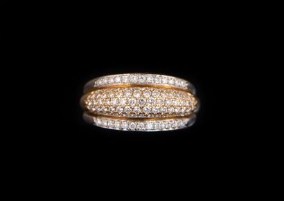 JONC ring in 18 ct gold set with small diamonds....