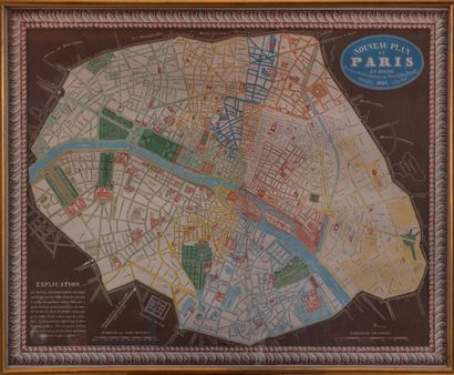 null [CARTE PARIS] BAUERKELLER "Nouveau plan de Paris en relief. Par le procédé Géomontographie...