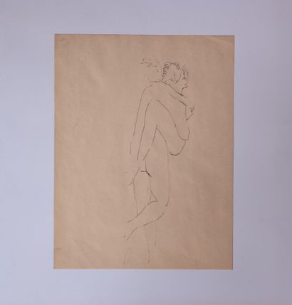 null Albert MARQUET (1875-1947), "Nus enlacés" Encre sur papier, 20 x 26 cm. 

Cachet...