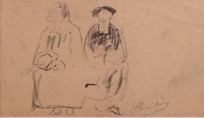 null Albert MARQUET (1875-1954) "Deux femmes assises", crayon sur papier, localisé...