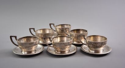 AUSTRIA HUNGARY, SET of 6 silver cups and...