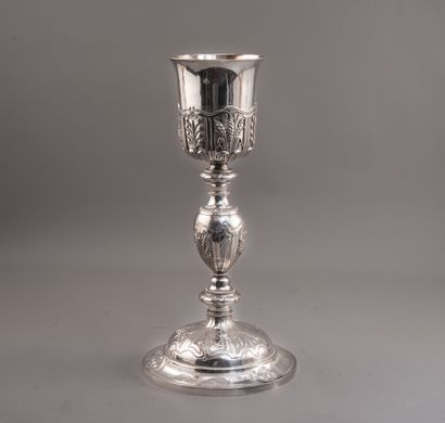 Silver baluster chalice decorated with a...