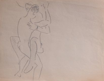 null Albert MARQUET (1875-1954) "Nus enlacés", crayon sur papier. Non signé. 27 x21...
