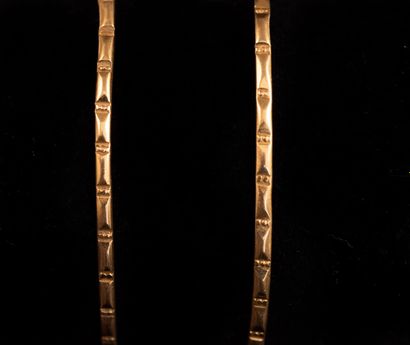 null TWO JONCS BRACELETS for children in 18 ct gold. Diameter: 5,5 cm. In R.

P:...