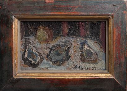 null GABRIEL DAUCHOT (1927-2005) "Nature morte aux huitres", Huile sur toile signée...