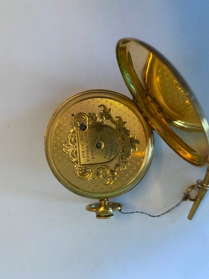 null [MONTRE] Montre de gousset en or jaune 18 ct, chiffres romains pour les heures...