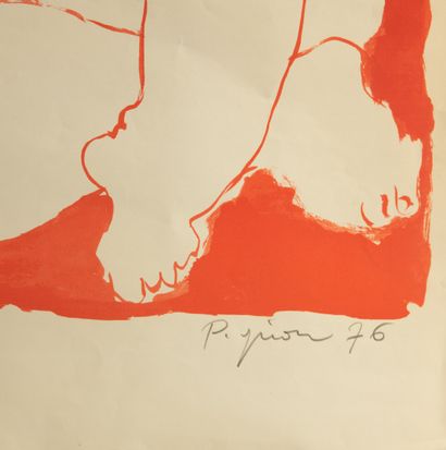 null Édouard PIGNON (1905-1993) "Grand nu rouge" Lithographie sur papier signée et...