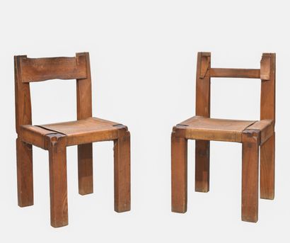 null Pierre CHAPO (1927-1987)

Paire de chaises en orme massif modèle "S11" assemblées...