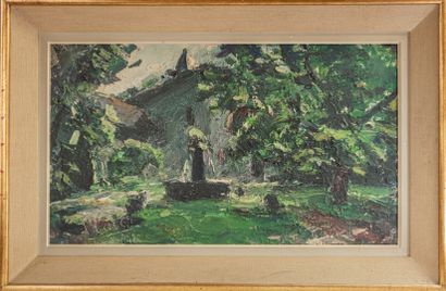 null Pierre CALES (1870 - 1961) "Paysage", 1958, Huile sur toile, signée en bas à...