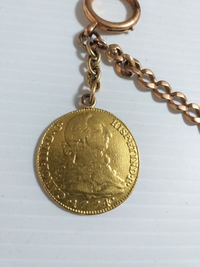 null ESPAGNE. Charles III 4 escudos en or de 1174 portant à l'avers l'inscription...