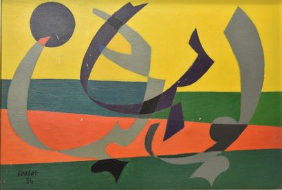null Jean COULOT (1928-2010) "Paysage abstrait" Huile sur toile signée en bas à gauche...
