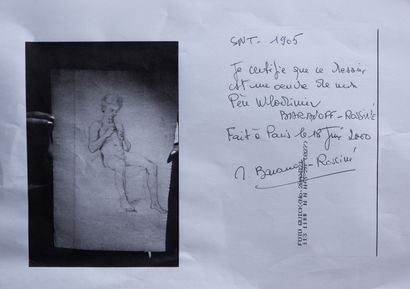 null Vladimir BARANOFF-ROSSINE (1888-1944) "Joueur de fifre" Crayon sur papier non...