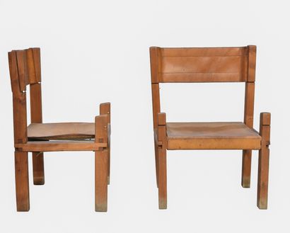 null Pierre CHAPO (1927-1987)

Paire de fauteuils en orme massif modèle "S11" assemblées...