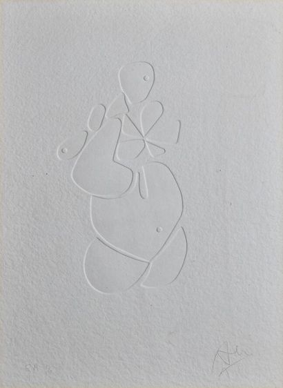 null Hans ARP (1886-1966) "Relief" Estampe sur papier gauffré signé et numéroté E.A...