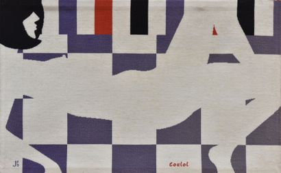 null Jean COULOT (1928-2010) "Femme allongée" Tapisserie signée à droite et monogrammé...