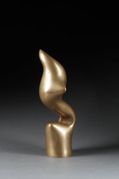 Hans ARP (1887-1966) "S'élevant, 1962", Epreuve en bronze doré, signée en creux,...