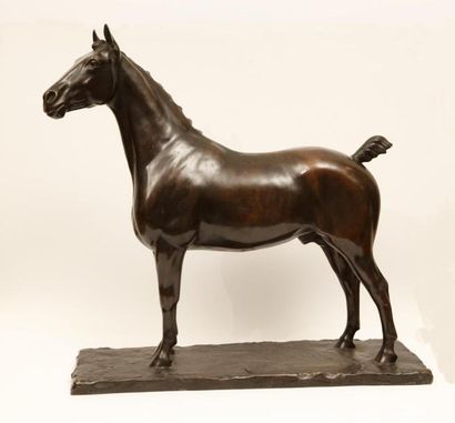 Georges MALISSARD (1877-1942) « Grand cheval », Epreuve en bronze à patine brun fortement...