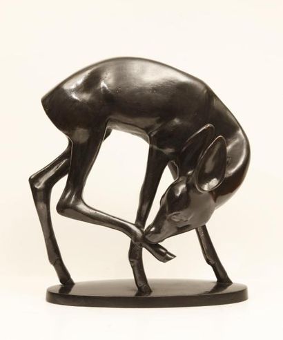 Rudolf PAUSCHINGER (1882-1957) Ecole allemande « Antilope africaine », Epreuve en...