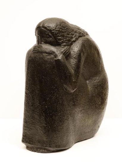 Albert BOUQUILLON (1908-1997) « Mélancolie», Epreuve en bronze à patine noire, Cire...