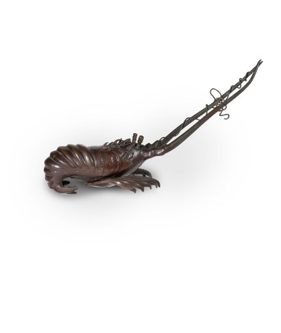 null JAPAN - MEIJI period (1868 - 1912)

Lobster in bronze with brown patina. L....
