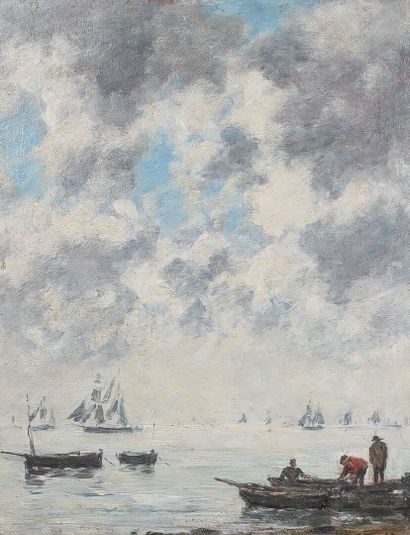 null Eugène BOUDIN (1824-1898) 

Marine, setting sun, ca. 1885-1890

Oil on panel

Signed...