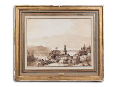null François-Marius GRANET (1775-1849)

Countryside near Aix, animated village

Wash...