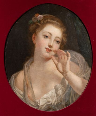 null ECOLE FRANCAISE DU XVIIIe siècle

Portrait de jeune femme chuchotant

Huile...