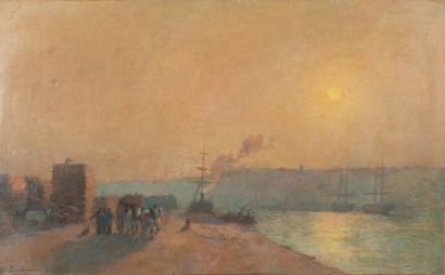 null Albert Marie LEBOURG (1849-1928)

La moisson près du port, soleil couchant

Huile...