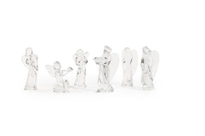 null BACCARAT, SET of five moulded crystal SUBJECTS representing angels. Part of...