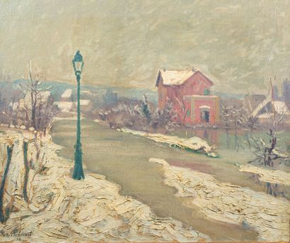 null Raymond THIBÉSART (1874-1968) 

Under the snow, 1910

Oil on canvas

Signed...