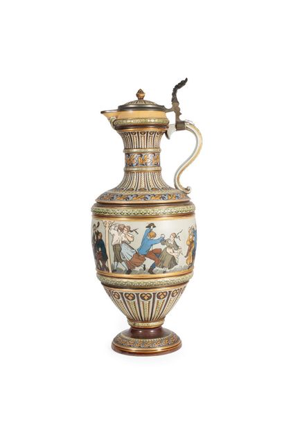 null METTLACH - VILLEROY ET BOCH. 

AIGUIERE in polychrome stoneware with rich decoration...