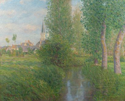 null Louis LE BAIL (20th) 

Edge of the Erve (?) in Mayenne

Oil on canvas

Signed...