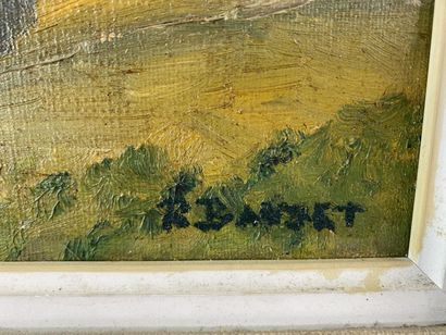 null R. BANART (XXe) 

Château des Andelys

Huile sur toile

Signée en bas à droite

33...
