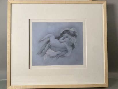 null Richard GUINO (1890-1973)

"Two embracing nuns".

Plumb line drawing with white...