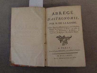 DE LA LANDE Joseph-Jerome (1732-1807) Abreges d'astronomie, Paris, Desaint. 16 planches....
