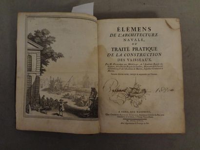 DUHAMEL DU MONCEAU Architecture navale. Paris, Jombert, 1758. 1 vol. in-4, 484 pp....