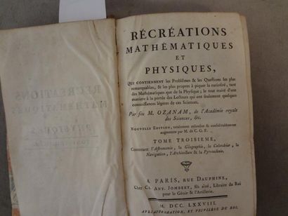 OZANAM Jacques (1640-1718) Recreations mathematiques et physiques. Paris, Jombert....