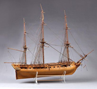 null MAQUETTE de l'Endeavour en bois, navire du capitaine COOK (1728/1779), 68 x...