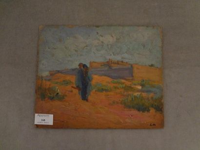 Lucien MADRASSI (1881 - 1956) "Afrique Noire et Mauritanie", huile sur carton, signée...