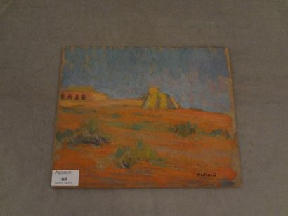 Lucien MADRASSI (1881 - 1956) "Afrique Noire et Mauritanie", huile sur carton, signée...