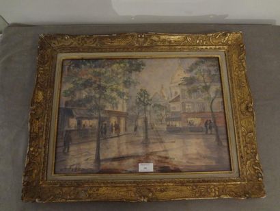 Edouard FEBVRE (1885-1967) La place du Tertre Aquarelle et pastel, signé en bas à...