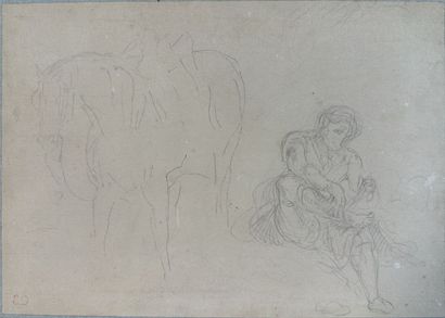 null Eugène Delacroix (Charenton St Maurice 1798- Paris 1863) 

Cavalier au pied...