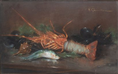 null Victor Emmanuel GENSOLLEN (1849 - ?)

« Poissons et crustacés sur un entablement...