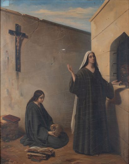 null Augusta LEBARON-DESVES (1804-?)

« Deux saintes dévotes dans une ruelle »

Huile...