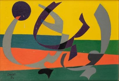 null Jean COULOT (1928-2010) 

« Paysage abstrait », 1954

Huile sur toile 

Signée...