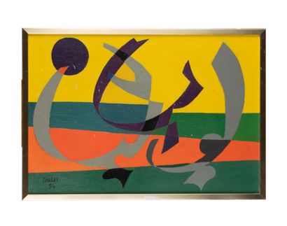 null Jean COULOT (1928-2010) 

« Paysage abstrait », 1954

Huile sur toile 

Signée...