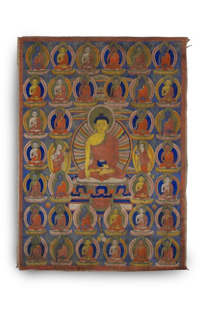 Thangka

Tibet, XXème siècle.

Bouddha entouré...